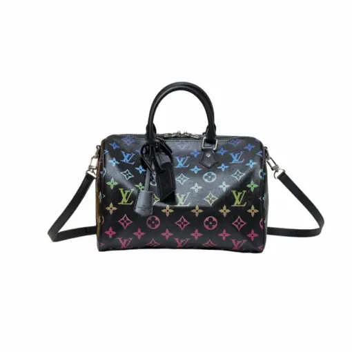 LV Speedy P9 Bandoulière 30 H40 Black Leather Multicolour