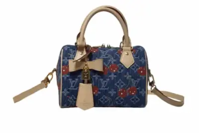 LV x TM Speedy Bandoulière 20 Monogram Cherry Bag Denim Blue