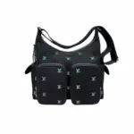 LV Noé Cargo Bag Black Leather Multicolor Gradient Monogram Embroidery