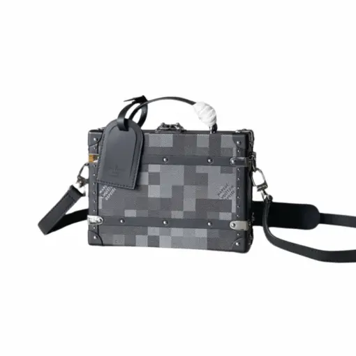 LV Handle Trunk Damoflage Black canvas Bag - Image 4