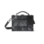 LV Handle Trunk Damoflage Black canvas Bag