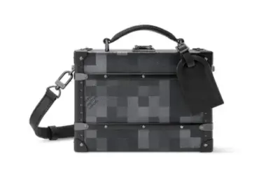 LV Handle Trunk Damoflage Black canvas Bag