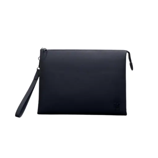 LV Aerogram Takeoff Pouch Black Calf Leather
