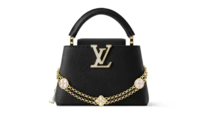 LV Capucines BB Mini Bag Black Taurillon Leather Pearl