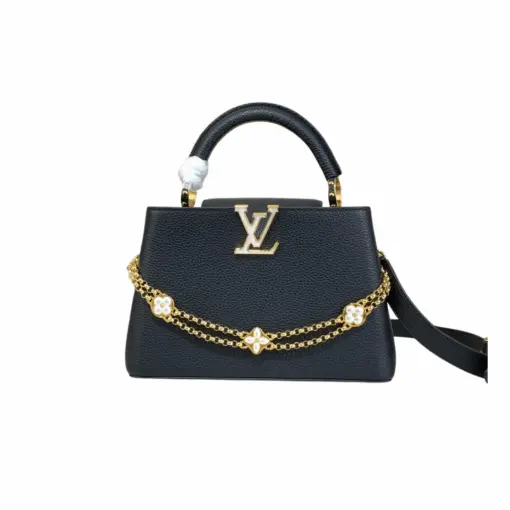 LV Capucines BB Black Taurillon Leather Pearl