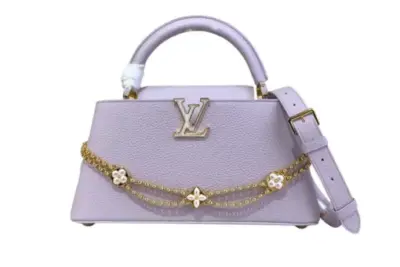 LV Capucines East West Pearl Misty Lilac