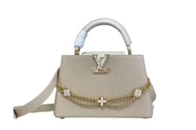 LV Capucines BB Enamel Monogram Flower Gold