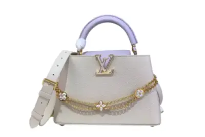 LV Capucines Mini Bag Taurillon Leather Pearl Monogram Flower