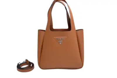 Prada Small Leather Tote Bag Brown