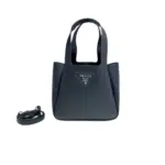 Prada Small Leather Tote Bag Black