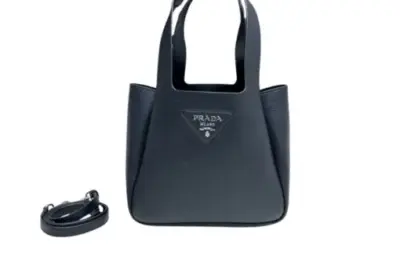 Prada Small Leather Tote Bag Black
