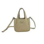 Prada Mini Leather Tote Bag Sand Shade