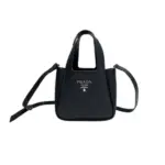 Prada Mini Leather Tote Bag Black