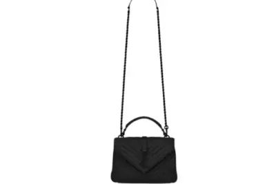 YSL College Medium Quilted Leather Bag Black