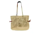 YSL Jamie Shopping Tote Bag Raffia Beige