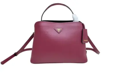Prada Matinée Small Saffiano Leather Shoulder Bag Magenta