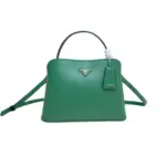 Prada Matinée Small Saffiano Leather Shoulder Bag Green