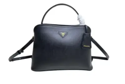 Prada Matinée Small Saffiano Leather Shoulder Bag Black