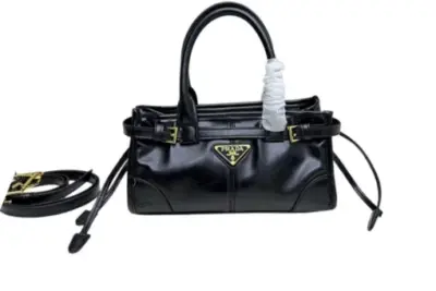 Prada Bonnie Mini Leather Handbag Black