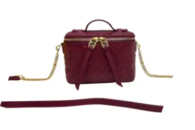 Fendi Vanity Bag Leather Magenta