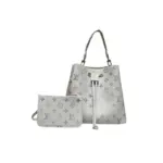 LV NéoNoé MM Bicolor Monogram Empreinte Leather Bag White