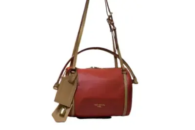 LV Express Small Handbag Red Leather Tan Calfskin