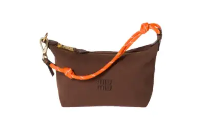 Miu Miu Gabardine Pouch Cocoa Brown Orange