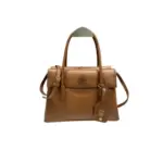 Miu Miu Solitaire Leather Tote Bag Brown