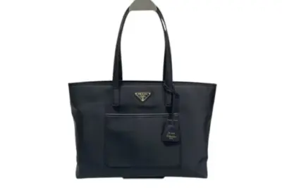 Prada Large Re Edition 1978 Tote Bag Black Re Nylon Saffiano Leather