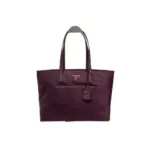 Prada Large Re Edition 1978 Tote Bag Maroon Re Nylon Saffiano Leather