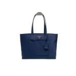 Prada Large Re Edition 1978 Tote Bag Blue Re Nylon Saffiano Leather