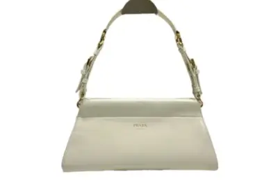 Prada Enchaîné Shoulder Bag Leather White