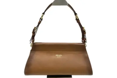 Prada Enchaîné Shoulder Bag Leather Cognac