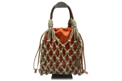 Prada Knotted Cord Tote Bag Orange