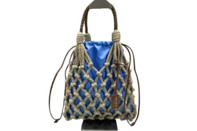 Prada Knotted Cord Tote Bag Blue
