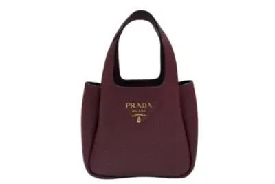 Prada Mini Leather Handbag Burgundy Calf