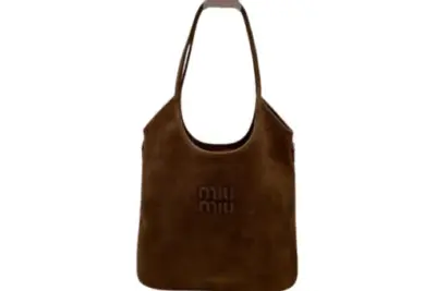 Miu Miu Ivy Suede Bag Dark Brown