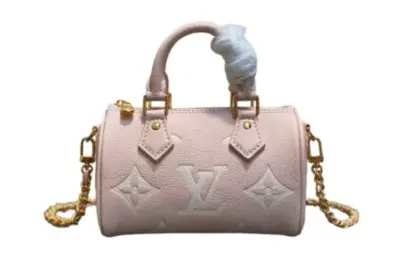 LV Nano Speedy Pink Monogram Empreinte Leather Bag