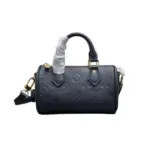 LV Nano Speedy Black Monogram Empreinte Leather Bag