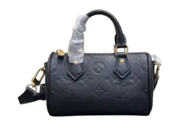 LV Nano Speedy Black Monogram Empreinte Leather Bag