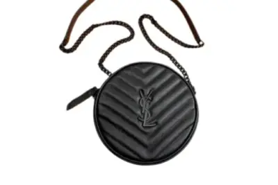 YSL Vinyle Round Camera Bag All Black