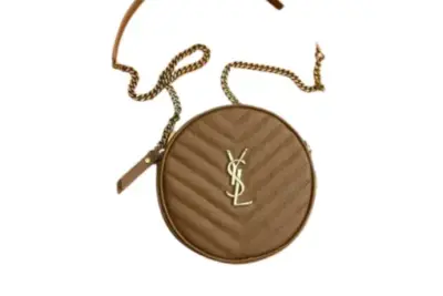 YSL Vinyle Round Camera Bag Brown