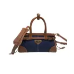 Prada Bonnie Bag Denim Blue Brown