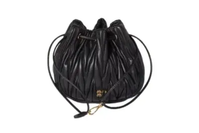 Prada Matelassé nappa leather pouch Black