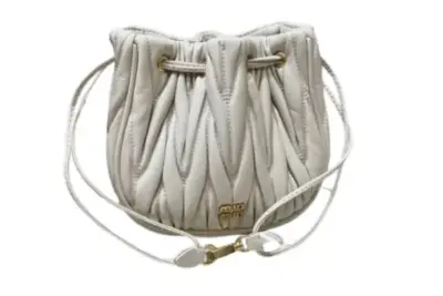 Prada Matelassé nappa leather pouch White