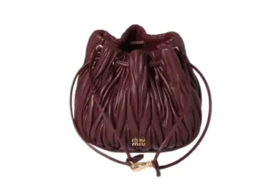 Prada Matelassé nappa leather pouch Burgundy