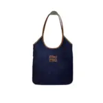 Miu Miu Ivy Denim Tote Bag Blue