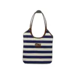 Miu Miu Ivy Denim Tote Bag Blue White