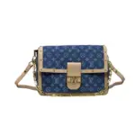 LV Dauphine Soft GM Monogram Denim Blue Bag