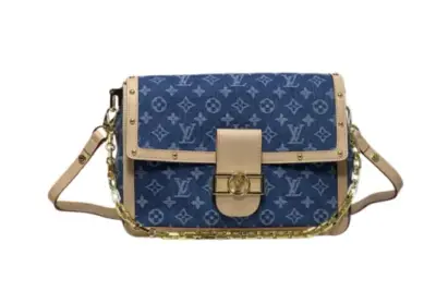 LV Dauphine Soft GM Monogram Denim Blue Bag